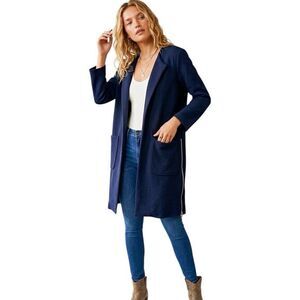 Harlowe & Graham Open Blazer Jacket Sz XS Blue Sides Zipper Seersucker Textured